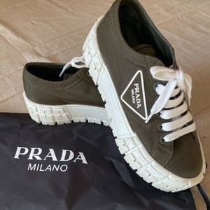 Prada  Lug-Sole Platform Sneakers Size 37